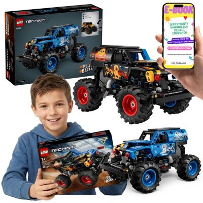 Lego TECHNIC 42219 Monster Jam Grave Digger Ogień i Lód Auto Pull Back + E-BOOK Lego TECHNIC 42219 Monster Jam Grave Digger Ogień i Lód Auto Pull Back + E-BOOK