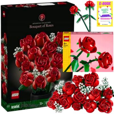 Lego ZESTAW KLOCKÓW Botanicals ICONS - BUKIET RÓŻ i RÓŻE KWIATY PREZENT + EBOOK Lego ZESTAW KLOCKÓW Botanicals ICONS - BUKIET RÓŻ i RÓŻE KWIATY PREZENT + EBOOK