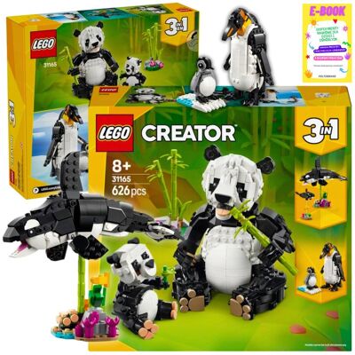 Lego ZWIERZĘTA PREZENT - CREATOR 3 w 1 - RODZINA PAND, PINGWIN. ORKA + EBOOK Lego ZWIERZĘTA PREZENT - CREATOR 3 w 1 - RODZINA PAND, PINGWIN. ORKA + EBOOK