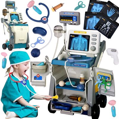 RAMIZ LEKARZ DOKTOR ZESTAW LEKARSKI NA WÓZKU EKG RTG ZABAWKA DLA DZIECI STETOSKOP RAMIZ LEKARZ DOKTOR ZESTAW LEKARSKI NA WÓZKU EKG RTG ZABAWKA DLA DZIECI STETOSKOP
