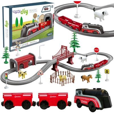 Lean Toys LOKOMOTYWA NA FARMIE Z ZWIERZĘTAMI ZESTAW Lean Toys LOKOMOTYWA NA FARMIE Z ZWIERZĘTAMI ZESTAW