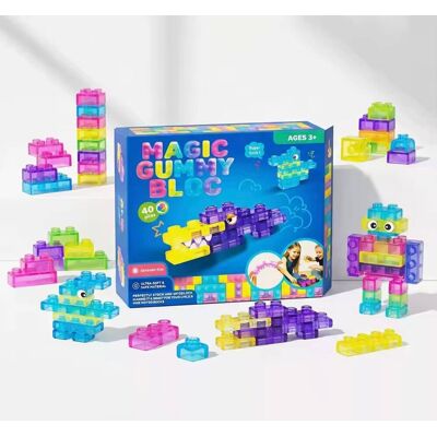 Superplastic Magic Gummy Bloc klocki sensoryczne kreatywne 40 el. LED dla dzieci gumowe 3+ Superplastic Magic Gummy Bloc klocki sensoryczne kreatywne 40 el. LED dla dzieci gumowe 3+