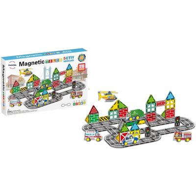 Mamido Magnetyczna Klocki Miasto 70 elementów City Road Mamido Magnetyczna Klocki Miasto 70 elementów City Road