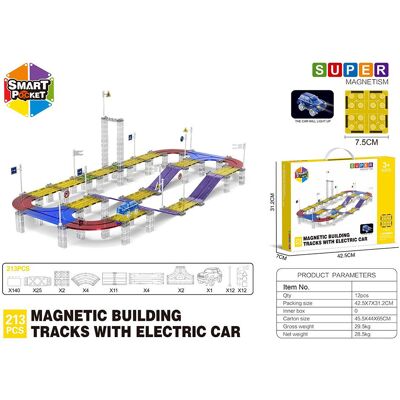 Mamido Magnetyczna kolejka tor wyścigowy z elektrycznym samochodzikiem 213 elementów MT1472 Mamido Magnetyczna kolejka tor wyścigowy z elektrycznym samochodzikiem 213 elementów MT1472