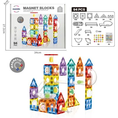 Mamido Magnetyczna konstrukcja miasto 94 elementy tor kulkowy L MT1511 Mamido Magnetyczna konstrukcja miasto 94 elementy tor kulkowy L MT1511