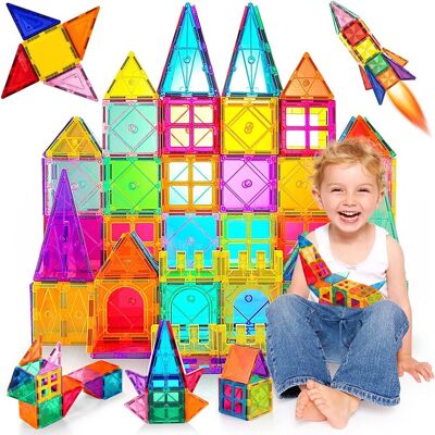 Inny producent Magnetyczne klocki, 80 elementów, zabawki magnetyczne, magnesy do budowania, klocki magnetyczne, idealne do użytku w domu, w szkołach, dla chłopców .. Inny producent Magnetyczne klocki, 80 elementów, zabawki magnetyczne, magnesy do budowania, klocki magnetyczne, idealne do użytku w domu, w szkołach, dla chłopców ..