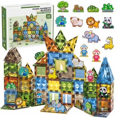 click4toys Magnetyczne Klocki Konstrukcyjne Dla Dzieci Zoo Zwierzątka Figurki 116 El click4toys Magnetyczne Klocki Konstrukcyjne Dla Dzieci Zoo Zwierzątka Figurki 116 El