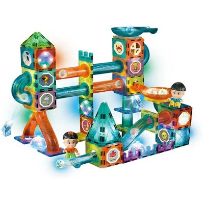 Mamido Magnetyczny świecący zestaw konstrukcyjny kulodrom 150 elementów Mamido Magnetyczny świecący zestaw konstrukcyjny kulodrom 150 elementów