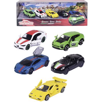 Majorette Dream Cars Italy 5-Pack 1:64 Samochód Nowy Metalowy Model Majorette Dream Cars Italy 5-Pack 1:64 Samochód Nowy Metalowy Model