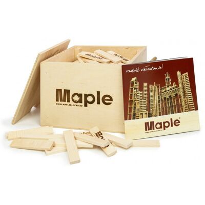 MAPLE Skrzynia 200 klocków drewniane klocki MAPLE Skrzynia 200 klocków drewniane klocki