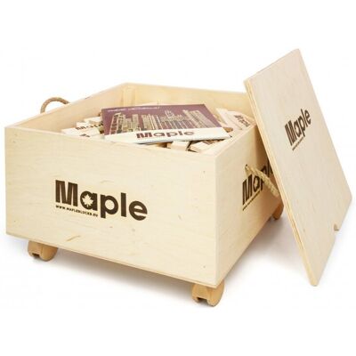MAPLE Skrzynia 500 klocków drewniane klocki MAPLE Skrzynia 500 klocków drewniane klocki