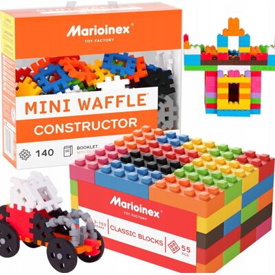 Marioinex Fabryka Zabawek Marioinex Klocki waffle mini + classic 195 el. Marioinex Fabryka Zabawek Marioinex Klocki waffle mini + classic 195 el.
