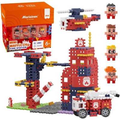 sarcia.eu Marioinex Mini Waffle City: Remiza Strażacka ZESTAW klocków konstrukcyjnych, MIĘKKIE klocki dla dzieci, BEZPIECZNE 280 elementów sarcia.eu Marioinex Mini Waffle City: Remiza Strażacka ZESTAW klocków konstrukcyjnych, MIĘKKIE klocki dla dzieci, BEZPIECZNE 280 elementów