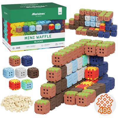 sarcia.eu Marioinex Mini Waffle Green Blocks ZESTAW klocków konstrukcyjnych, MIĘKKIE klocki dla dzieci, BEZPIECZNE - 406 elementów sarcia.eu Marioinex Mini Waffle Green Blocks ZESTAW klocków konstrukcyjnych, MIĘKKIE klocki dla dzieci, BEZPIECZNE - 406 elementów