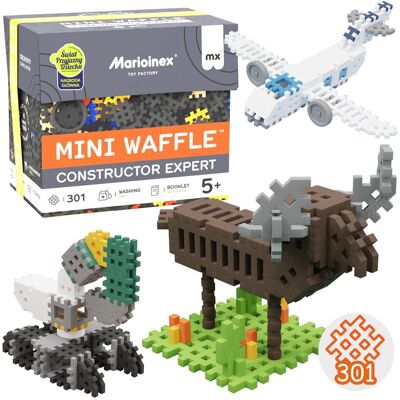 sarcia.eu Marioinex Mini Waffle Konstruktor Expert ZESTAW klocków konstrukcyjnych, MIĘKKIE klocki dla dzieci, BEZPIECZNE - 301 elementów sarcia.eu Marioinex Mini Waffle Konstruktor Expert ZESTAW klocków konstrukcyjnych, MIĘKKIE klocki dla dzieci, BEZPIECZNE - 301 elementów