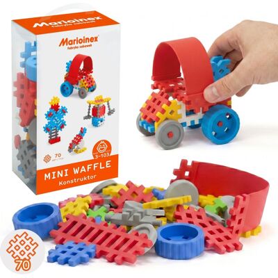 sarcia.eu Marioinex Mini Waffle Konstruktor Niebieski ZESTAW klocków konstrukcyjnych, MIĘKKIE klocki dla dzieci, BEZPIECZNE - 70 elementów sarcia.eu Marioinex Mini Waffle Konstruktor Niebieski ZESTAW klocków konstrukcyjnych, MIĘKKIE klocki dla dzieci, BEZPIECZNE - 70 elementów