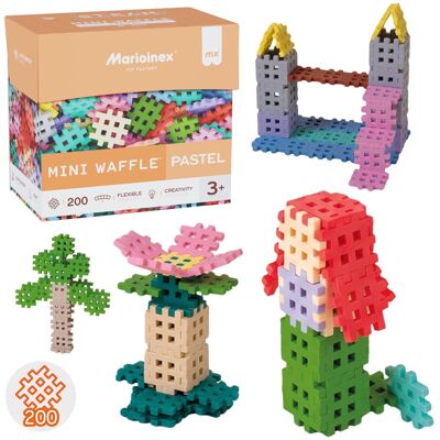 sarcia.eu Marioinex Mini Waffle Pastelowy ZESTAW klocków konstrukcyjnych, MIĘKKIE klocki dla dzieci, BEZPIECZNE - 200 elementów sarcia.eu Marioinex Mini Waffle Pastelowy ZESTAW klocków konstrukcyjnych, MIĘKKIE klocki dla dzieci, BEZPIECZNE - 200 elementów