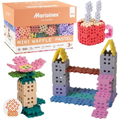 sarcia.eu Marioinex Mini Waffle Pastelowy ZESTAW klocków konstrukcyjnych, MIĘKKIE klocki dla dzieci, BEZPIECZNE - 500 elementów sarcia.eu Marioinex Mini Waffle Pastelowy ZESTAW klocków konstrukcyjnych, MIĘKKIE klocki dla dzieci, BEZPIECZNE - 500 elementów