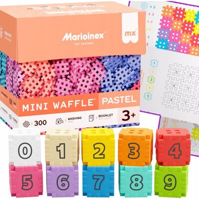 Marioinex Fabryka Zabawek Marioinex Pastelowe klocki waffle mini 360, karty pracy kostki matematyczne Marioinex Fabryka Zabawek Marioinex Pastelowe klocki waffle mini 360, karty pracy kostki matematyczne