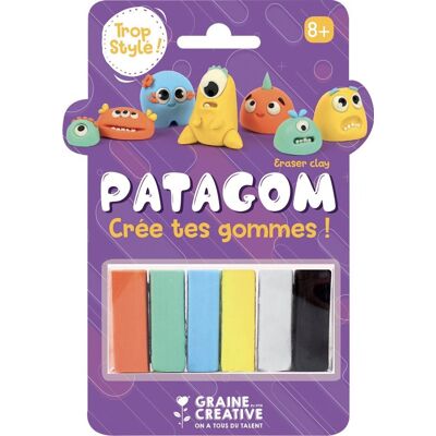 Graine Créative Patagom 6-kolorowa guma do mazania - Potwory Wielobarwny Graine Créative Patagom 6-kolorowa guma do mazania - Potwory Wielobarwny