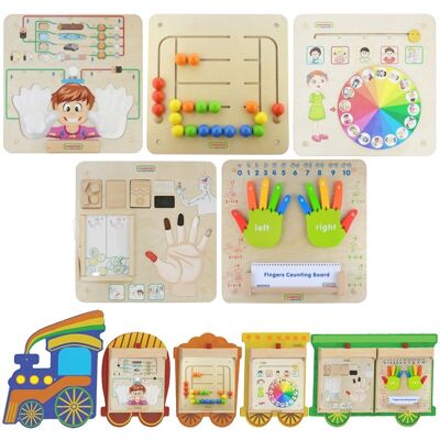 MASTERKIDZ Zestaw Tablic Pociąg 5w1 Tablica Sensoryczna Motoryczna Nauka Zmysłów i Emocji MASTERKIDZ Zestaw Tablic Pociąg 5w1 Tablica Sensoryczna Motoryczna Nauka Zmysłów i Emocji