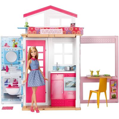 Mattel Barbie 2-poziomowy Domek + Lalka GXC00 Mattel Barbie 2-poziomowy Domek + Lalka GXC00