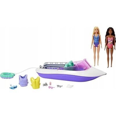 Mattel Barbie Mermaid Power Zestaw 2 Lalki Motorówka Hjk58 Mattel Barbie Mermaid Power Zestaw 2 Lalki Motorówka Hjk58