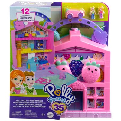 Mattel Polly Pocket Pollyville, Zestaw Przenośny Owocowy Supermarket Mattel Polly Pocket Pollyville, Zestaw Przenośny Owocowy Supermarket