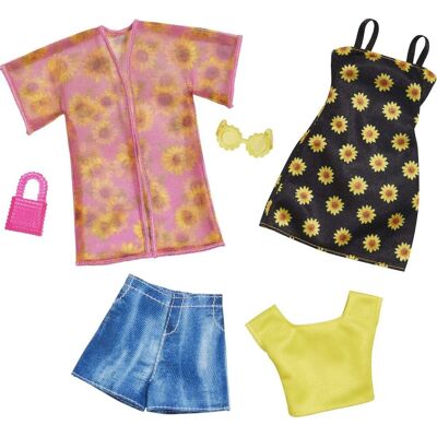 Mattel Sunflower Zestaw 2 trybów Barbie HBV71 Odzież dla lalek Mattel Sunflower Zestaw 2 trybów Barbie HBV71 Odzież dla lalek