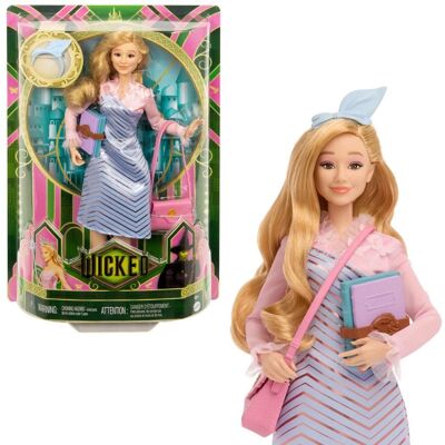 Mattel Uniwersalna lalka Wicked Glinda Fashion Doll i akcesoria ze stylizowanymi blond włosami, możliwość i zdejmowany wygląd mundurka szkolnego Mattel Uniwersalna lalka Wicked Glinda Fashion Doll i akcesoria ze stylizowanymi blond włosami, możliwość i zdejmowany wygląd mundurka szkolnego
