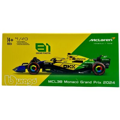 McLaren MCL38 GP Monaco F1 2024 #81 Piastri KASK BBurago 1:43 McLaren MCL38 GP Monaco F1 2024 #81 Piastri KASK BBurago 1:43