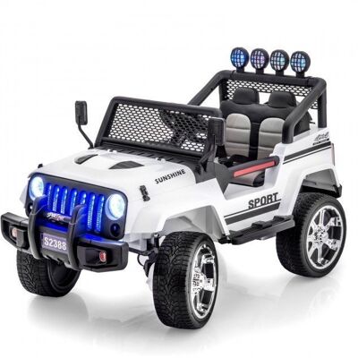 Super Mega Jeep Sunshine, Napęd 4X4, 2X12V ,Wolny Start/ Miękkie Koła, Bluetooth, Radio Exclusive/2388 Super Mega Jeep Sunshine, Napęd 4X4, 2X12V ,Wolny Start/ Miękkie Koła, Bluetooth, Radio Exclusive/2388