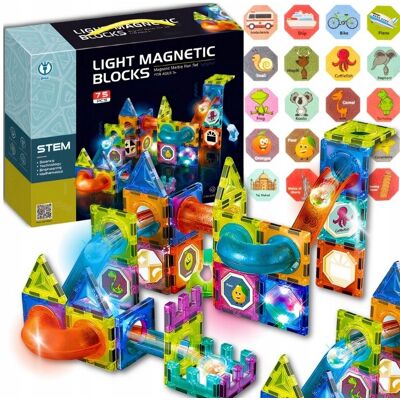 XPart MEGA KREATYWNE KLOCKI MAGNETYCZNE KONSTRUKCYJNE ŚWIECĄCY TOR 75 el PREZENT XPart MEGA KREATYWNE KLOCKI MAGNETYCZNE KONSTRUKCYJNE ŚWIECĄCY TOR 75 el PREZENT