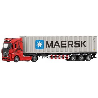 Pan i Pani Gadżet MERCEDES-BENZ SAMOCHÓD CIĘŻARÓWKA NACZEPA MAERSK SZARY DO ZABAWY 1:24 Pan i Pani Gadżet MERCEDES-BENZ SAMOCHÓD CIĘŻARÓWKA NACZEPA MAERSK SZARY DO ZABAWY 1:24