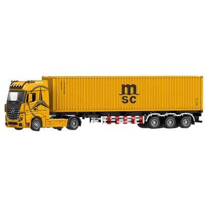 Pan i Pani Gadżet MERCEDES-BENZ SAMOCHÓD CIĘŻARÓWKA NACZEPA MSC ŻÓŁTA DO ZABAWY 1:24 Pan i Pani Gadżet MERCEDES-BENZ SAMOCHÓD CIĘŻARÓWKA NACZEPA MSC ŻÓŁTA DO ZABAWY 1:24