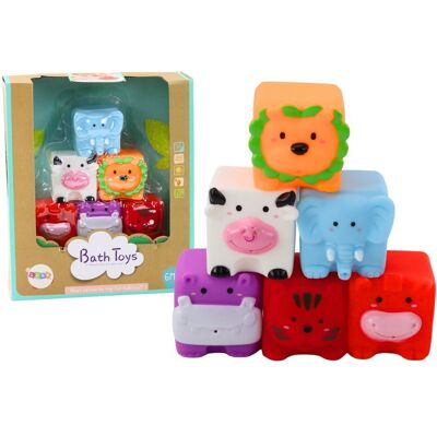 Lean Toys Miękkie Klocki Edukacyjne Do Kąpieli Zwierzęta + 6 Elementów Lean Toys Miękkie Klocki Edukacyjne Do Kąpieli Zwierzęta + 6 Elementów
