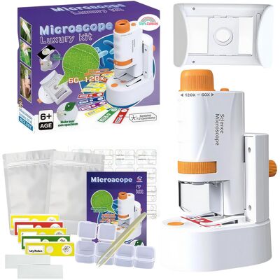 Sferazabawek MIKROSKOP DLA DZIECI Zestaw Naukowy LED 120x PREPARATY Edukacyjny zdjęcia w Smartfon PREZENT 6+ Sferazabawek MIKROSKOP DLA DZIECI Zestaw Naukowy LED 120x PREPARATY Edukacyjny zdjęcia w Smartfon PREZENT 6+