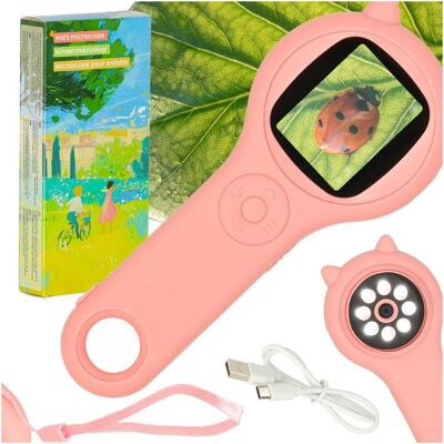 Artemis Mikroskop Przenośny Cyfrowy Optyczny Kieszonkowy USB Lupa dla Dzieci Różowa Artemis Mikroskop Przenośny Cyfrowy Optyczny Kieszonkowy USB Lupa dla Dzieci Różowa