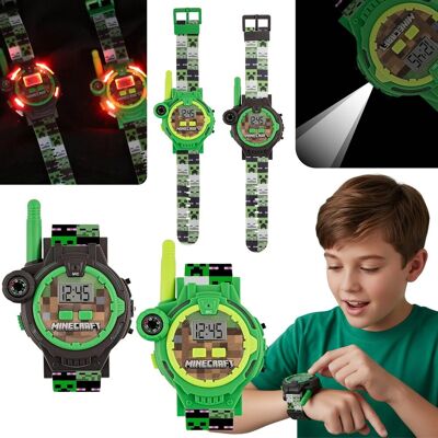 sarcia.eu MINECRAFT Creeper Zestaw zegarków z funkcją walkie-talkie dla dzieci, KRÓTKOFALÓWKA, latarka, kompas, ZASIĘG 200m sarcia.eu MINECRAFT Creeper Zestaw zegarków z funkcją walkie-talkie dla dzieci, KRÓTKOFALÓWKA, latarka, kompas, ZASIĘG 200m