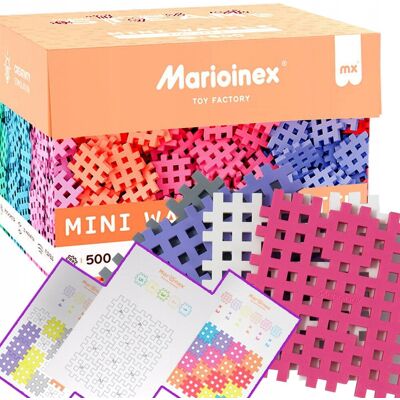 Marioinex Fabryka Zabawek MINI WAFLE, pastelowe waffle 500 szt MARIOINEX 2+, 10 kart + 4 podstawki Marioinex Fabryka Zabawek MINI WAFLE, pastelowe waffle 500 szt MARIOINEX 2+, 10 kart + 4 podstawki