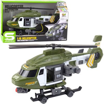 Lean Toys Model Helikoptera Wojskowego z Dźwiękami i Światłami Lean Toys Model Helikoptera Wojskowego z Dźwiękami i Światłami