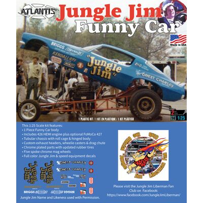 Model Plastikowy - ATLANTIS Models Samochód 1:25 1971 Jungle Jim Camaro Funny Car - AMCH1440 Model Plastikowy - ATLANTIS Models Samochód 1:25 1971 Jungle Jim Camaro Funny Car - AMCH1440
