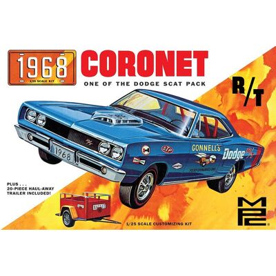 Model Plastikowy - Samochód 1:25 1968 Dodge Coronet Hardtop with Trailer Car - MPC975 Model Plastikowy - Samochód 1:25 1968 Dodge Coronet Hardtop with Trailer Car - MPC975