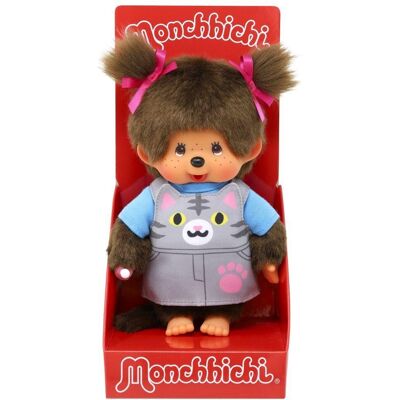 Bandai monchhichi cat overalls pluszak maskotka 20cm figurka Bandai monchhichi cat overalls pluszak maskotka 20cm figurka