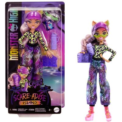 Mattel Monster High Wyspa Straszy-raj Clawdeen Wolf, Lalka w stroju plażowym i akcesoria, dla dzieci 4+ HRP67 Mattel Monster High Wyspa Straszy-raj Clawdeen Wolf, Lalka w stroju plażowym i akcesoria, dla dzieci 4+ HRP67