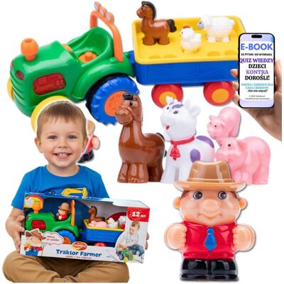Muzyczny Traktor DUMEL Z Przyczepą i Zwierzątkami INTERAKTYWNY TRAKTOR Z DŹWIĘKIEM DLA CHŁOPCA WNUCZKA NA ŚWIĘTA + EBOOK-2 Muzyczny Traktor DUMEL Z Przyczepą i Zwierzątkami INTERAKTYWNY TRAKTOR Z DŹWIĘKIEM DLA CHŁOPCA WNUCZKA NA ŚWIĘTA + EBOOK-2