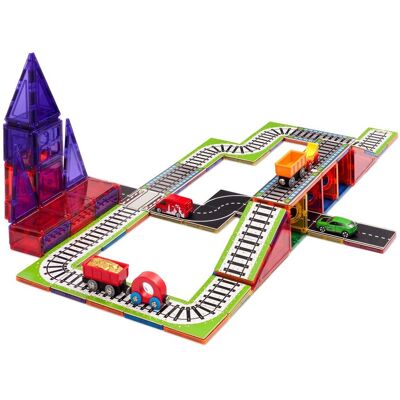 Learn & Grow Toys Nakładki na klocki magnetyczne tory kolejowe 36 el. Train Track Pack Learn & Grow Toys Nakładki na klocki magnetyczne tory kolejowe 36 el. Train Track Pack