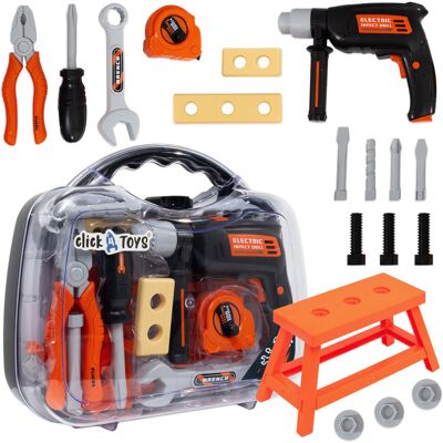 click4toys NARZĘDZIA DLA DZIECI WKRĘTARKA ŚRUBOKRĘT MAŁY MAJSTERKOWICZ 22 EL + WALIZKA click4toys NARZĘDZIA DLA DZIECI WKRĘTARKA ŚRUBOKRĘT MAŁY MAJSTERKOWICZ 22 EL + WALIZKA