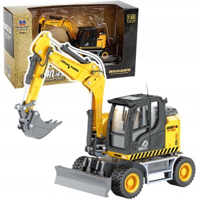 Lean Toys ND24_22763 Koparka Kolowa Ze Spychaczem Metalowa Lean Toys ND24_22763 Koparka Kolowa Ze Spychaczem Metalowa