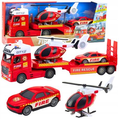 Lean Toys ND24_22997 Zestaw Straz Ciezarowka Helikopter Sam Lean Toys ND24_22997 Zestaw Straz Ciezarowka Helikopter Sam